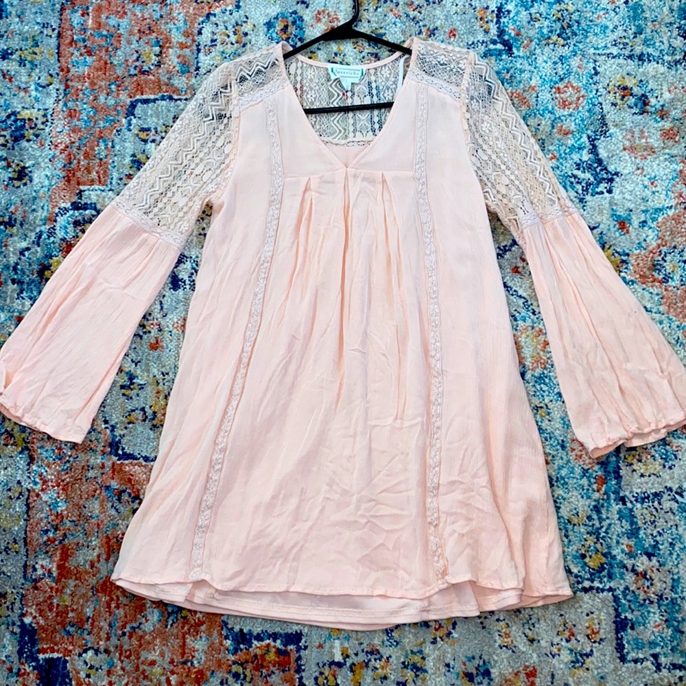 Pink long sleeve boutique dress